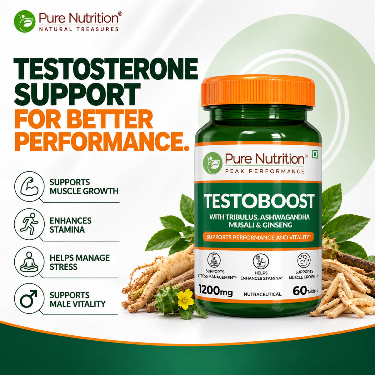 Pure Nutrition Testoboost Sexual Wellbeing Tablet - 60 Tablets