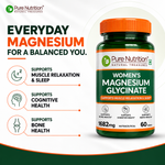 Pure Nutrition Women's Magnesium Glycinate – 1682mg | 60 Tablets