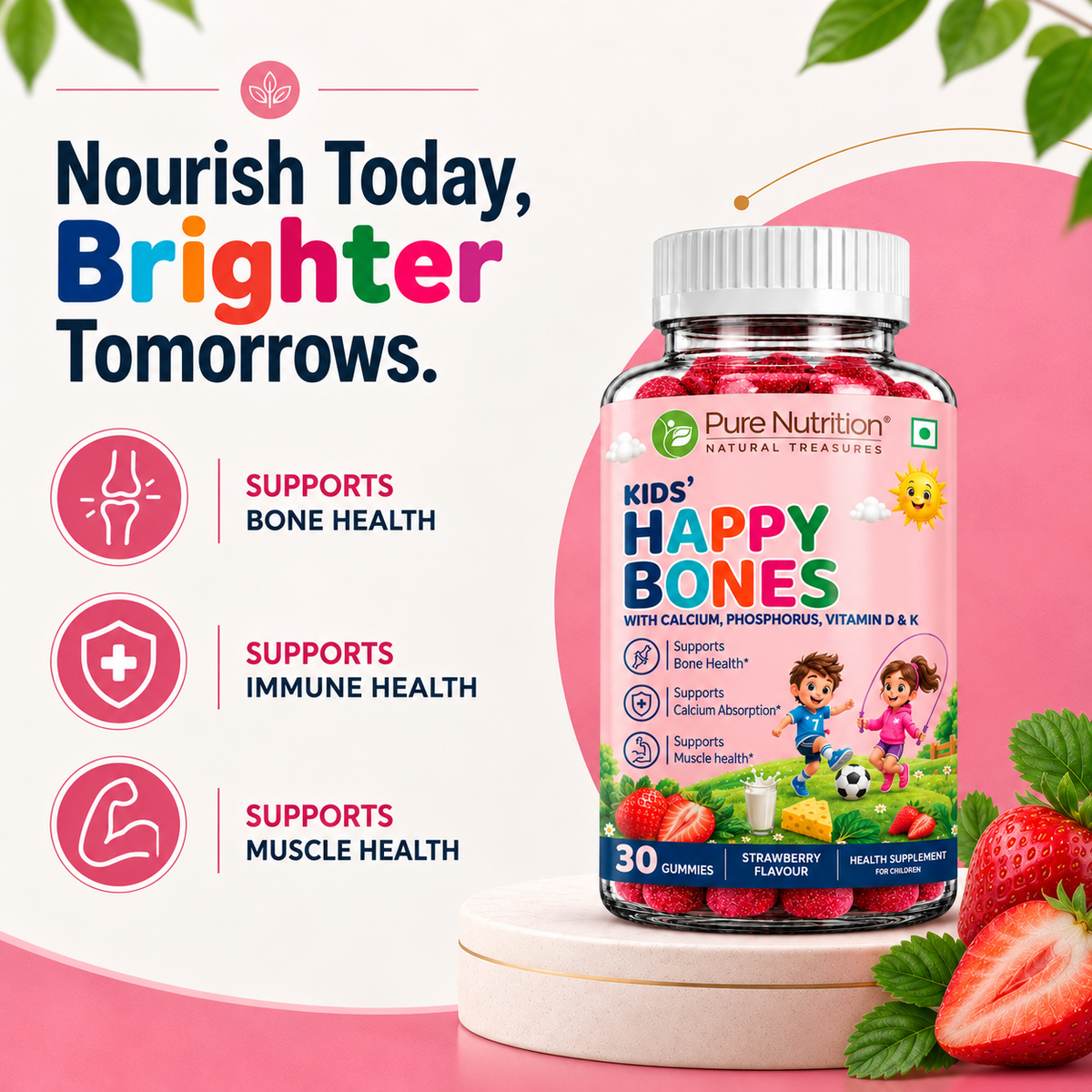 Pure Nutrition Kids' Happy Bones Gummies – 30 Gummies