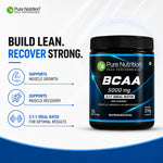Pure Nutrition BCAA 2:1:1 (250g) | Unflavored Branched Chain Amino Acids with L-Leucine, L-Isoleucine & L-Valine | Sugar-Free Amino Acid Supplement | 35 Servings | Muscle Growth & Workout Recovery