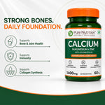 Pure Nutrition Calcium Magnesium + Zinc 1400mg – 60 Veg Tablets for Bone, Muscle & Joint Support