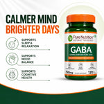 GABA 750mg | Gamma Aminobutyric Acid Supplement | Supports Relaxation, Mental Wellness & Daily Balance