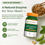 Pure Nutrition Nattokinase 4000 FU 200mg 60 Veg Capsules | Fermented Soy Natto Extract Enzyme | Cardiovascular & Circulation Support Supplement | High Potency Fibrinolytic Formula