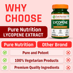 Pure Nutrition Lycopene 3000 mcg – 60 Plant-Based Vegetarian Capsules |Strong Antioxidant Blend Supporting Skin, Hair, Heart, Prostate & Daily Cellular Wellbeing