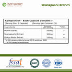 Brahmi + Shankhpushpi + Ginkgo Biloba | 900mg | 60 Veg Capsules