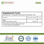GABA 750mg | Gamma Aminobutyric Acid Supplement | Supports Relaxation, Mental Wellness & Daily Balance