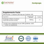 Pure Nutrition Cordyceps 500 mg – 60 Vegetarian Capsules