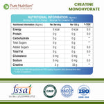 Pure Nutrition Micronised Creatine Monohydrate Powder, Pre/Post Workout Supplement, Instant Energy for Athletic Performance, Fast Recovery, Increased Muscle Mass, Unflavoured - 250gm