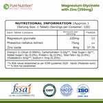 Pure Nutrition Magnesium Glycinate with Zinc 120 Veg Tablets