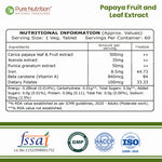 Pure Nutrition Papaya Fruit & Leaf Extract Capsule - 600mg - 60 Capsules