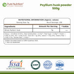 Pure Nutrition Isabgol Psyllium Husk Powder | Sat Isabgol Ki Bhusi Fiber Supplement | Supports Digestive & Gut Health | Helps Ease Irregularity & Bloating | Gluten Free, No Sugar Added - 500gm