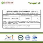 Pure Nutrition Organic Tongkat Ali Capsules - 1000mg - 120 Veg Capsules