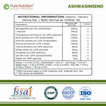 Pure Nutrition Ashwaginseng 60 Tablets | Ashwagandha & Ginseng Herbal Supplement | Stress & Energy Support
