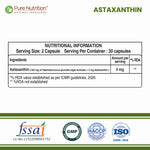 Pure Nutrition Astaxanthin 4mg – 60 Veg Capsules | Powerful Antioxidant for Eye, Skin, Heart & Immune Support | Promotes Cellular Health, Anti-Aging & Recovery | Plant-Based, For Men & Women