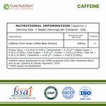 Pure Nutrition Caffeine 200mg – 120 Veg Tablets | Natural Energy Booster for Alertness, Focus & Endurance | Pre-Workout Support, Enhances Mental Clarity & Physical Performance | For Men & Women