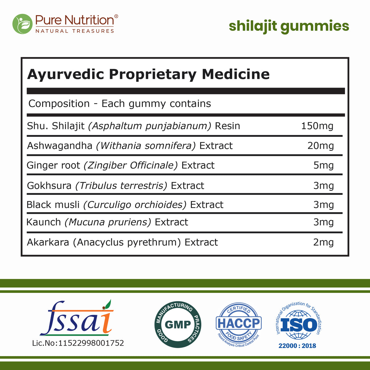 Pure Nutrition Shilajit Gummies – 60 Gummies