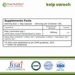 Pure Nutrition Kelp Extract 600mg | 60 Veg Capsules | Laminaria spp. Whole Plant Extract