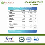Pure Nutrition BCAA 2:1:1 (250g) | Unflavored Branched Chain Amino Acids with L-Leucine, L-Isoleucine & L-Valine | Sugar-Free Amino Acid Supplement | 35 Servings | Muscle Growth & Workout Recovery