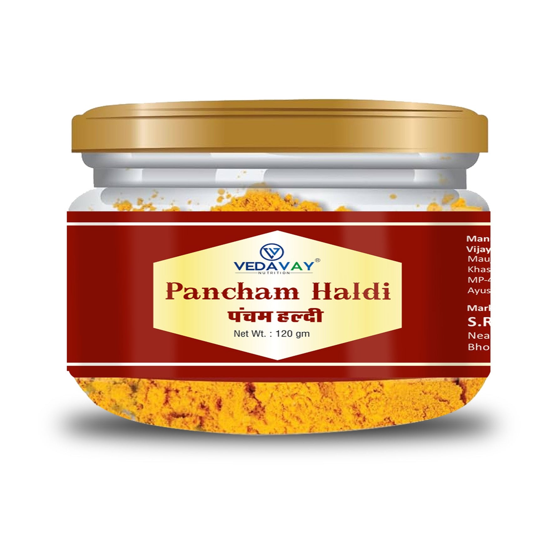 Vedavay Pancham Haldi Turmeric Powder - Pure Ayurvedic Immunity Support Blend (120g)