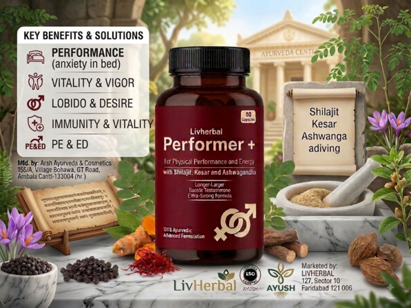 Performer+ Ayurvedic Performance &amp; Vitality Capsules- 60 Capsules