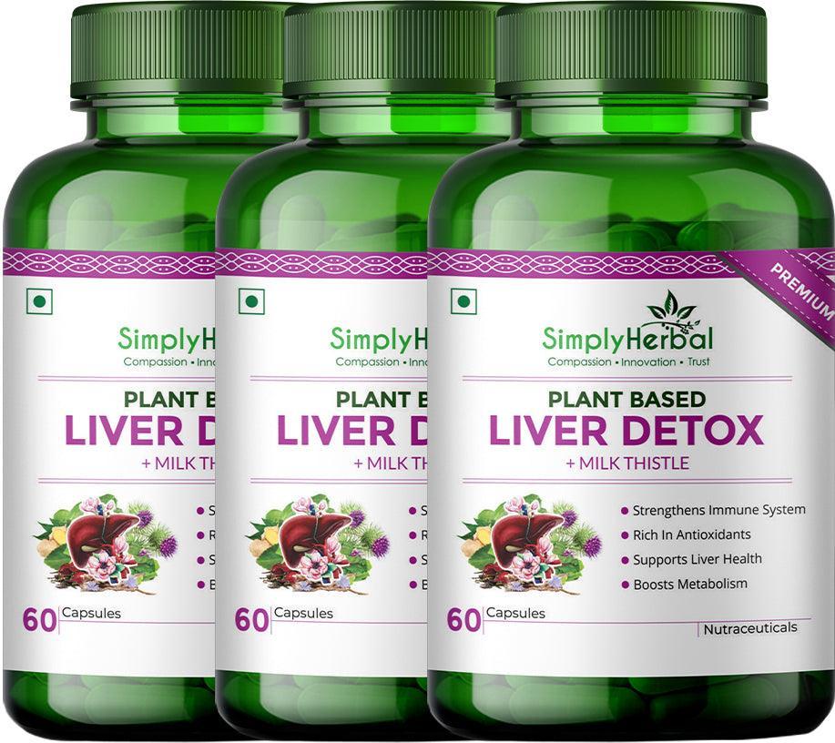 Simply Herbal Liver Detox + With Milk Thistle Tablets Extract, Dandelion - for Liver Health and Gall Bladder Health - (60 Capsules)