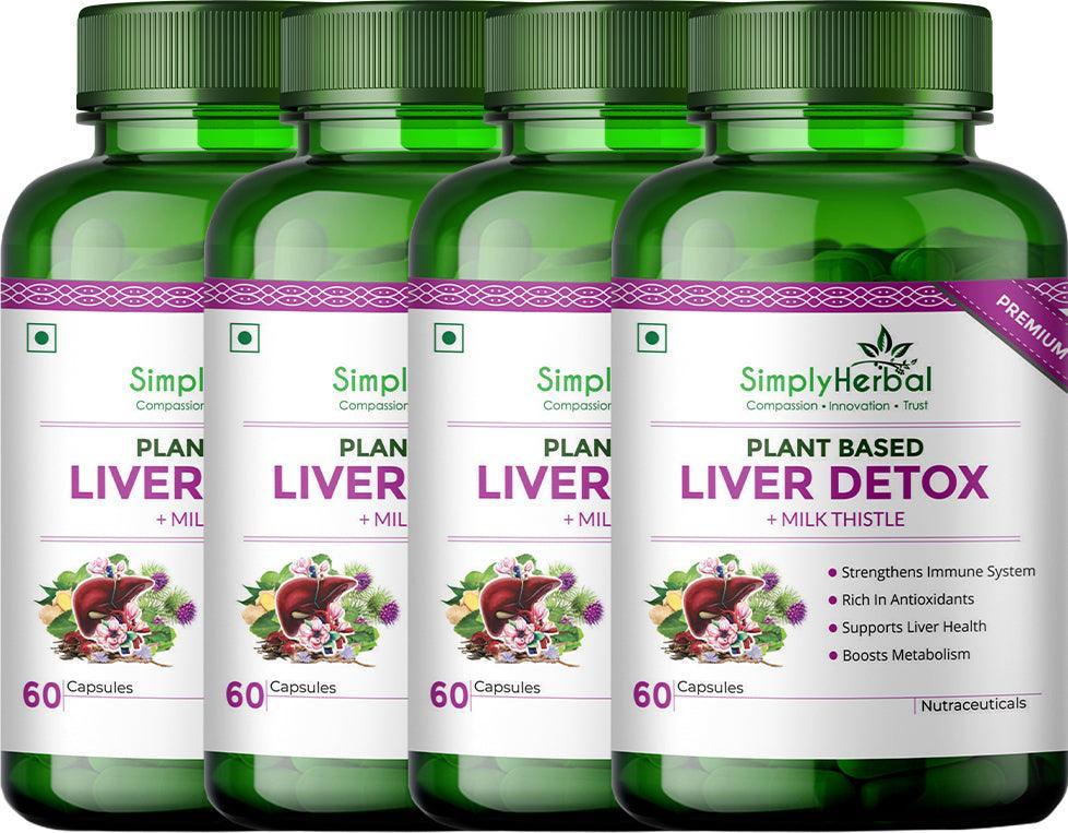 Simply Herbal Liver Detox + With Milk Thistle Tablets Extract, Dandelion - for Liver Health and Gall Bladder Health - (60 Capsules)