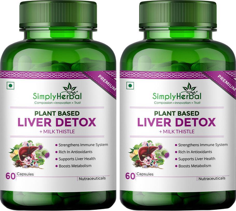 Simply Herbal Liver Detox + With Milk Thistle Tablets Extract, Dandelion - for Liver Health and Gall Bladder Health - (60 Capsules)