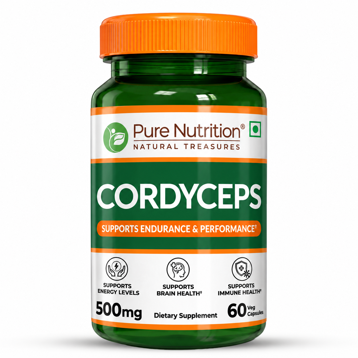 Pure Nutrition Cordyceps 500 mg | 60 Vegetarian Capsules