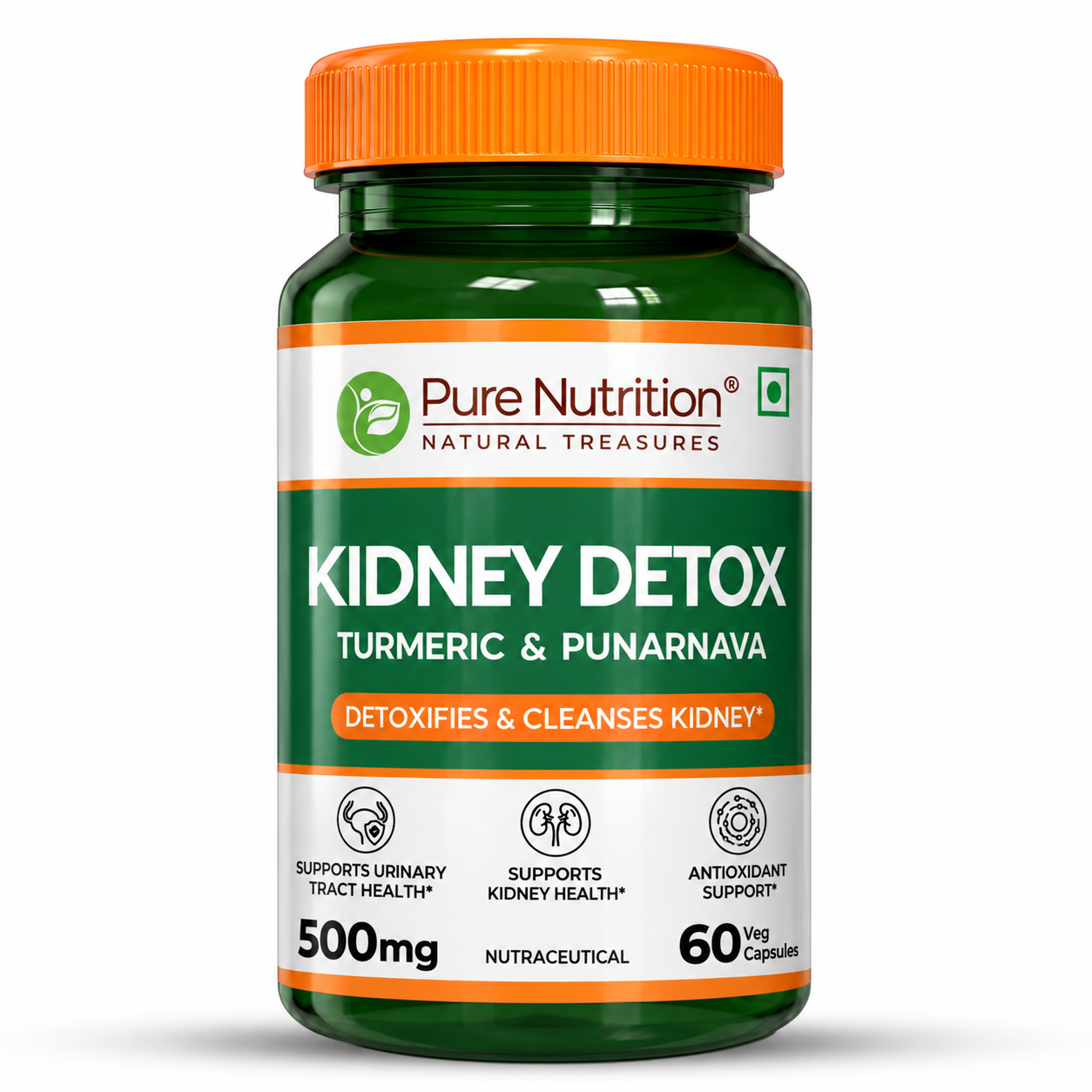 Pure Nutrition Kidney Detox Turmeric & Vitamin C Veg Capsule - 60 Capsules