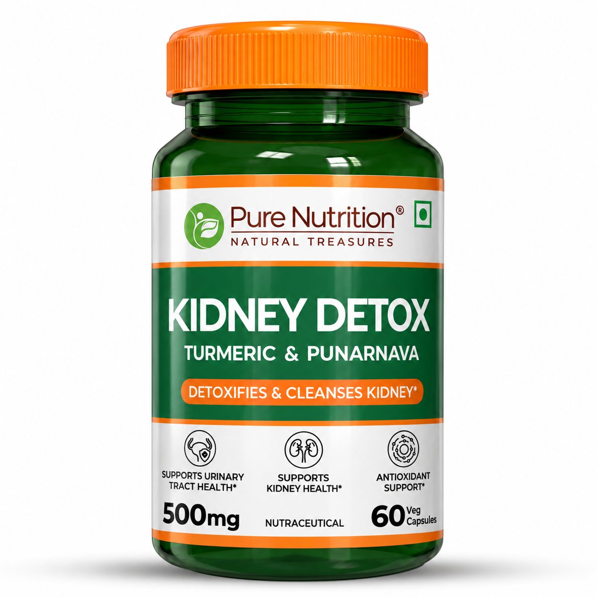 Pure Nutrition Kidney Detox Turmeric & Vitamin C Veg Capsule - 60 Capsules