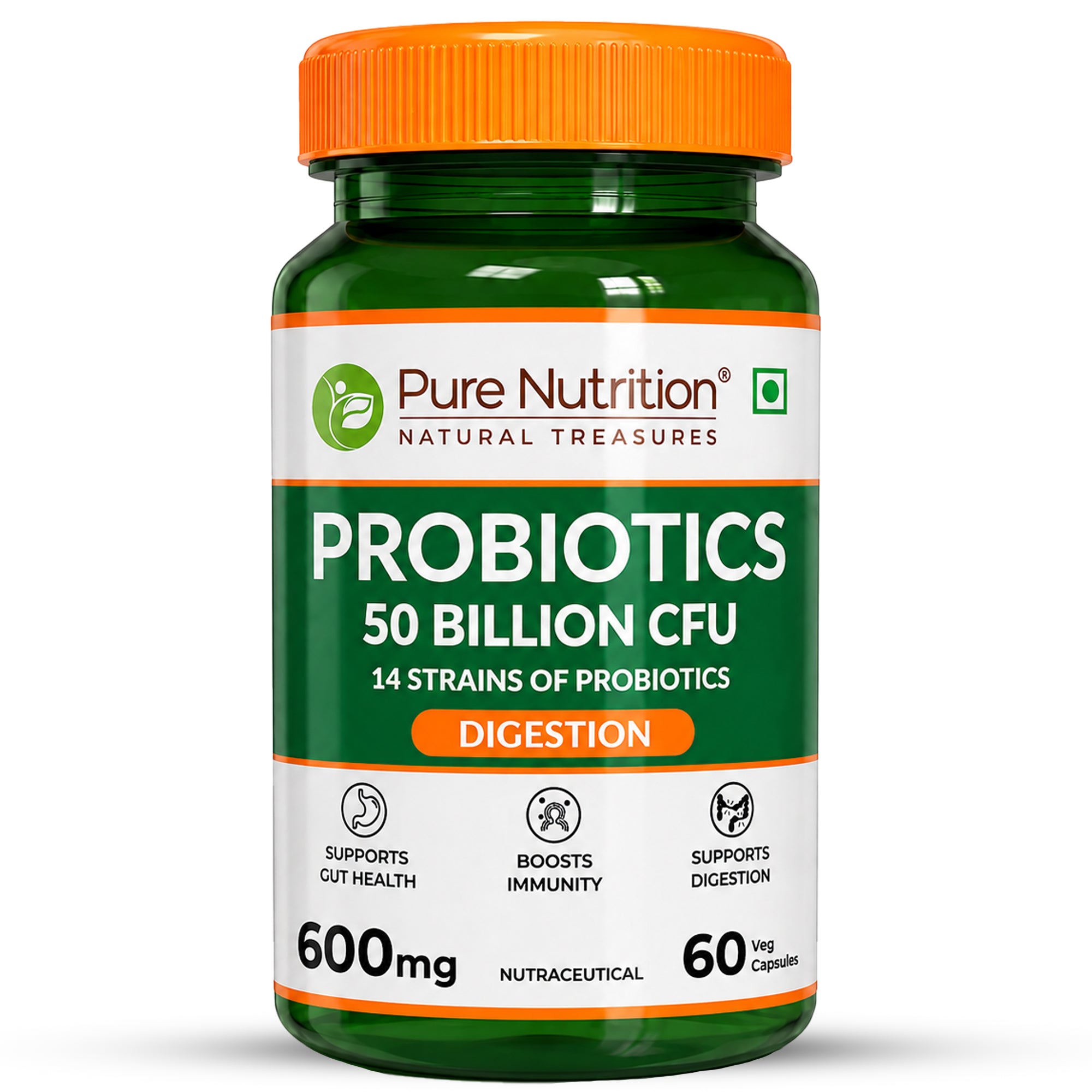 Pure Nutrition Probiotic Supplement, 50 Billion CFU, 60 Veg Capsules