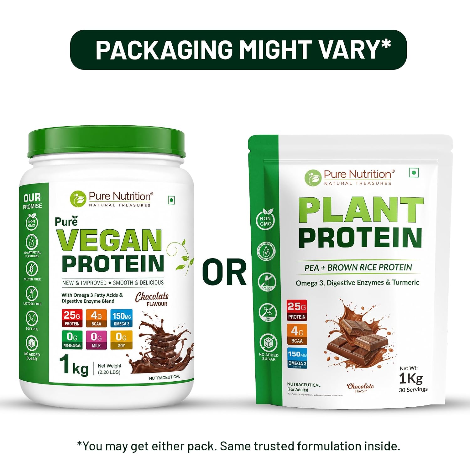 Pure Nutrition Pure Vegan Protein Powder Chocolate - 1kg