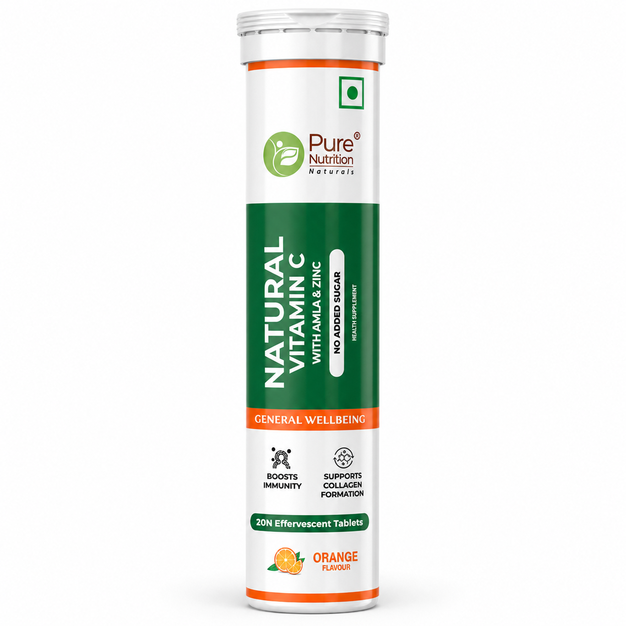 Pure Nutrition Natural Vitamin C, 20 Effervescent Tablets | Antioxidant & Immune Support