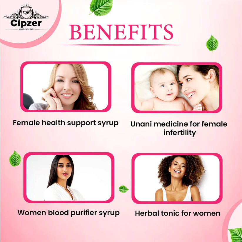Cipzer Women Support Syrup - 200ml | Menstrual Health, Hormonal Balance, Energy & Women’s Vitality