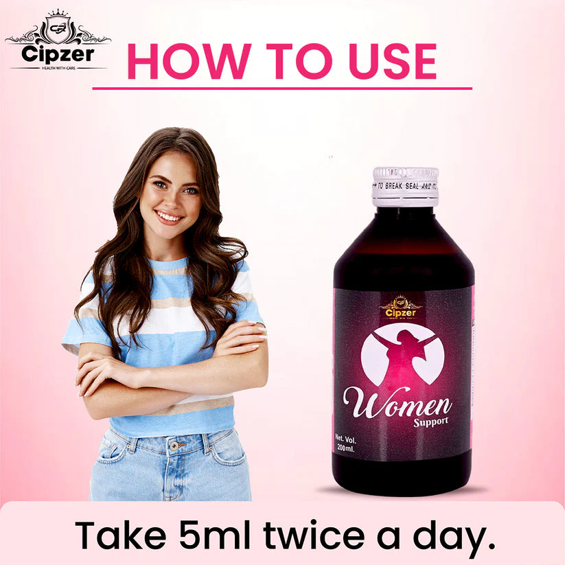 Cipzer Women Support Syrup - 200ml | Menstrual Health, Hormonal Balance, Energy & Women’s Vitality