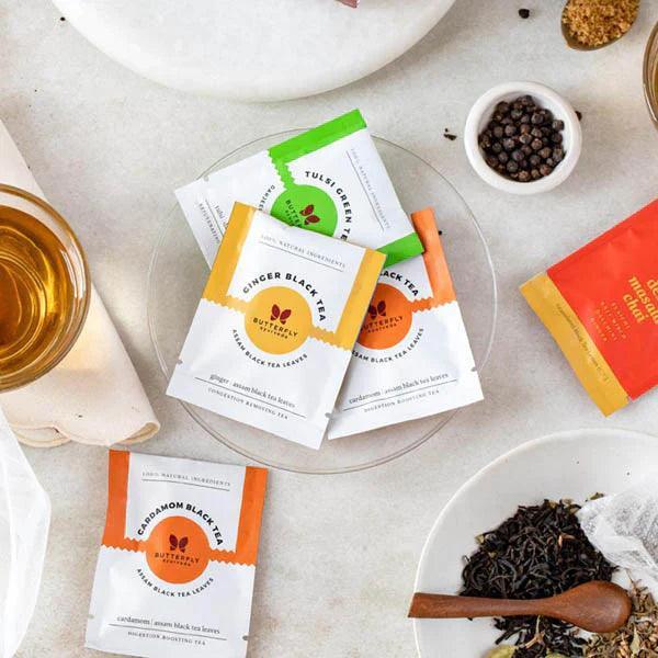 Butterfly Ayurveda Tea Potpourri – Assorted Wellness Tea Sampler – 20 Tea Bags