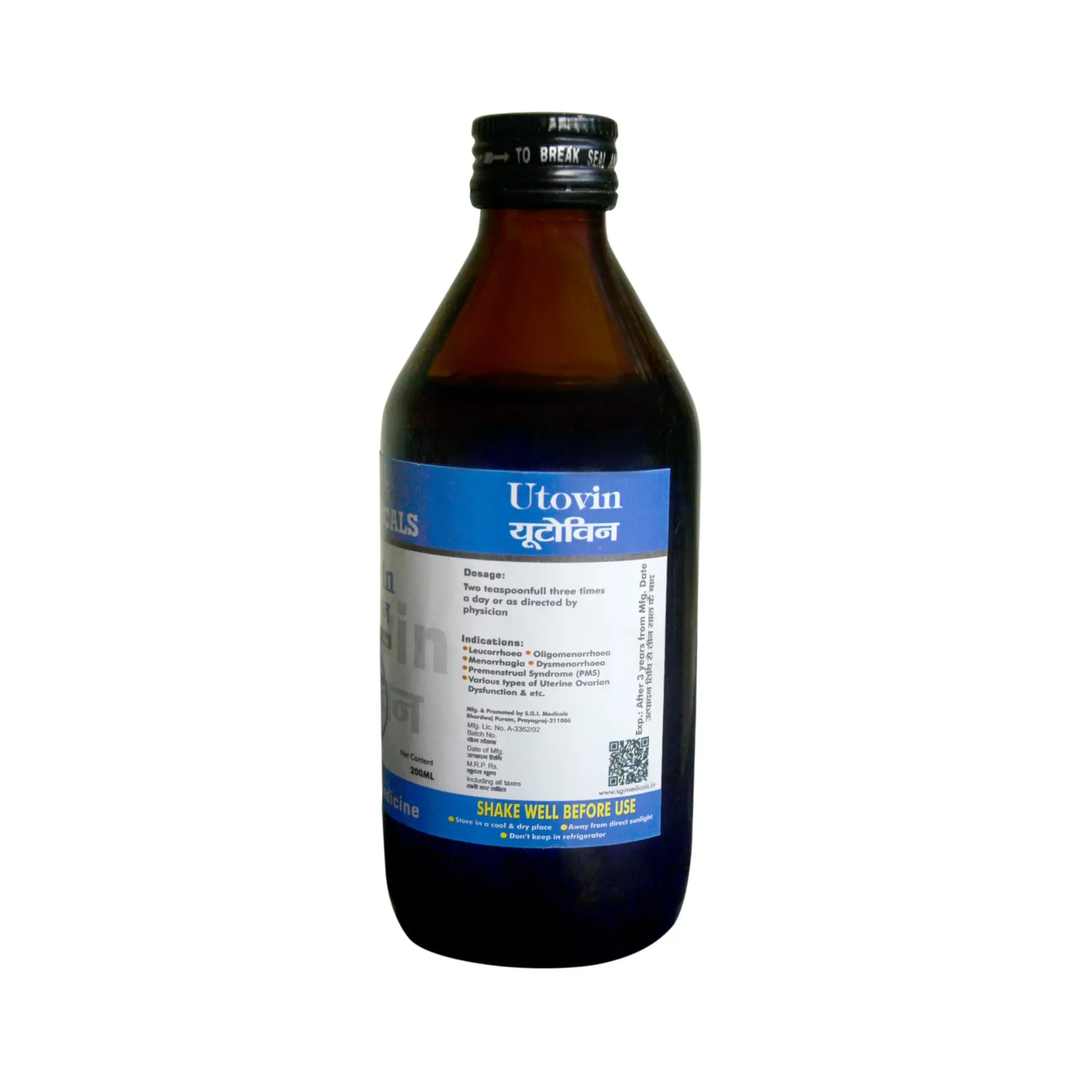 SGI Medicals Utovin (200ml) | Ayurvedic Uterine Tonic & Hormonal Balance Syrup for Menstrual Health & Reproductive Wellness
