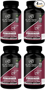 Dr. JPG Organic Punarnava Capsules | Boerhavia Diffusa | For Liver & Urinary Wellness 60 Veg.Capsules | | INDIA ORGANIC Certified. (Pack Of 4)