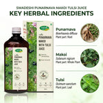 Swadeshi Ayurved Punarnava Makoi with Tulsi Juice 500 ml | Body Detox & Immunity Support.