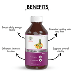 Zenius Multivitamin Syrup - Comprehensive Daily Supplement for Energy, Immunity, and Vitality - 200ml Syrup