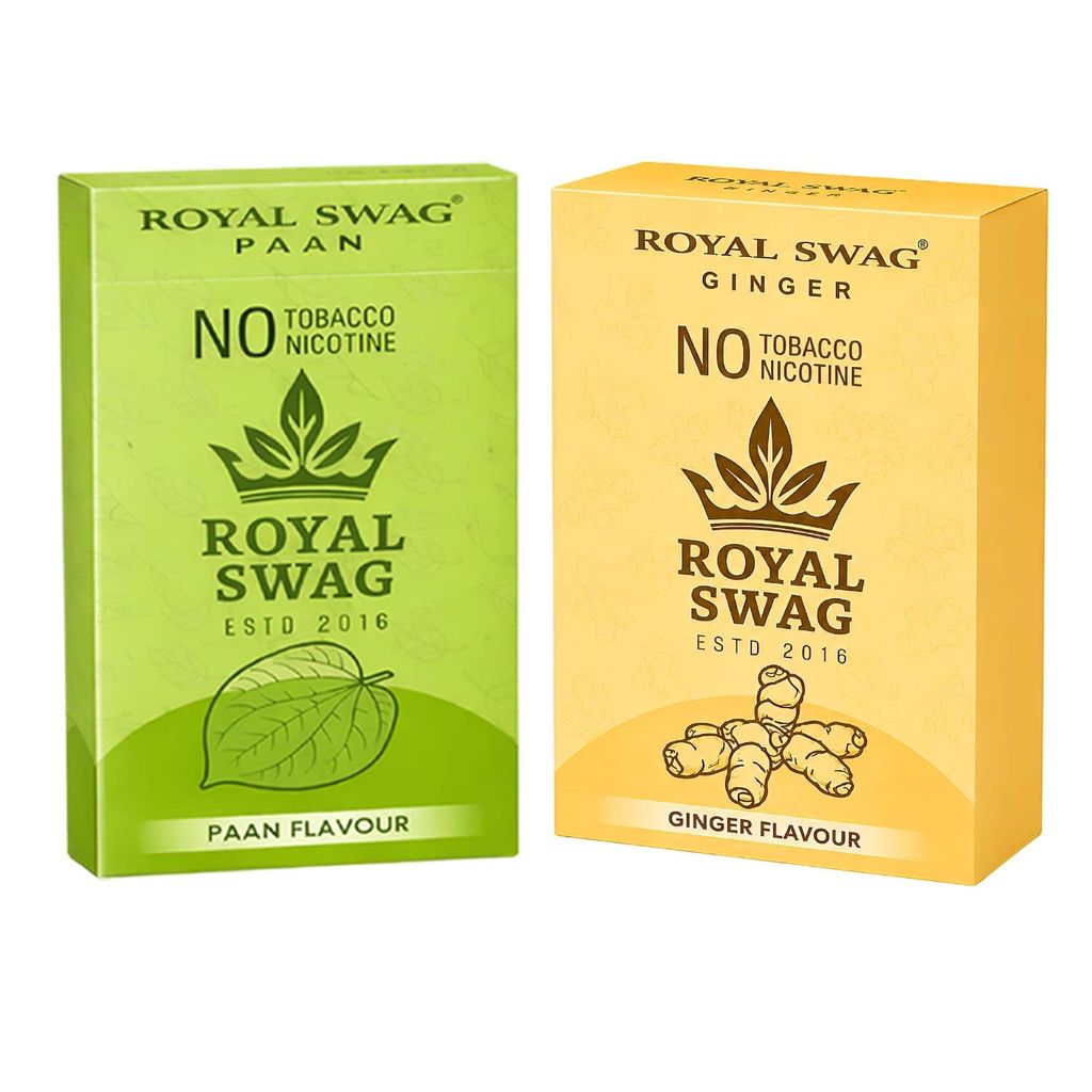 Royal Swag Herbal Cigarettes Ginger & Paan - 100% Tobacco & Nicotine Free (20 Sticks)