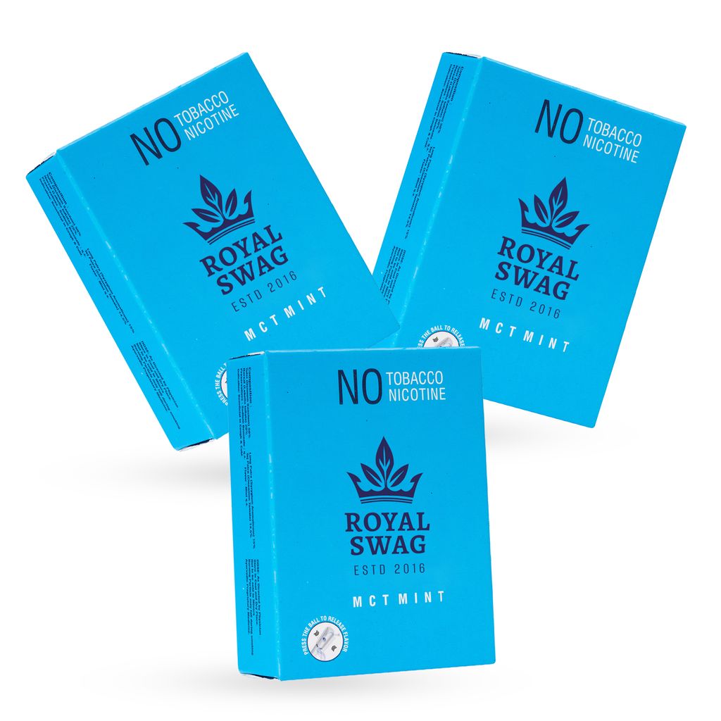 Royal Swag Herbal Cigarettes Mint Flavour - Tobacco Free (60 Sticks - Pack of 3)