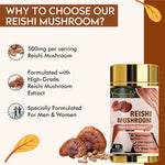 Vitaminnica Reishi Mushroom Capsules - Immune Support & Stress Relief, 60 Count