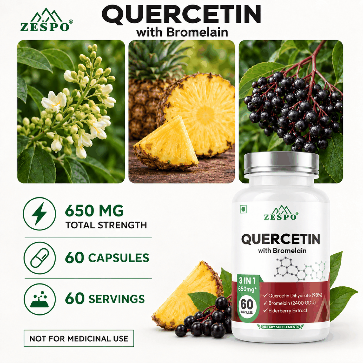 Zespo Quercetin with Bromelain – Capsules