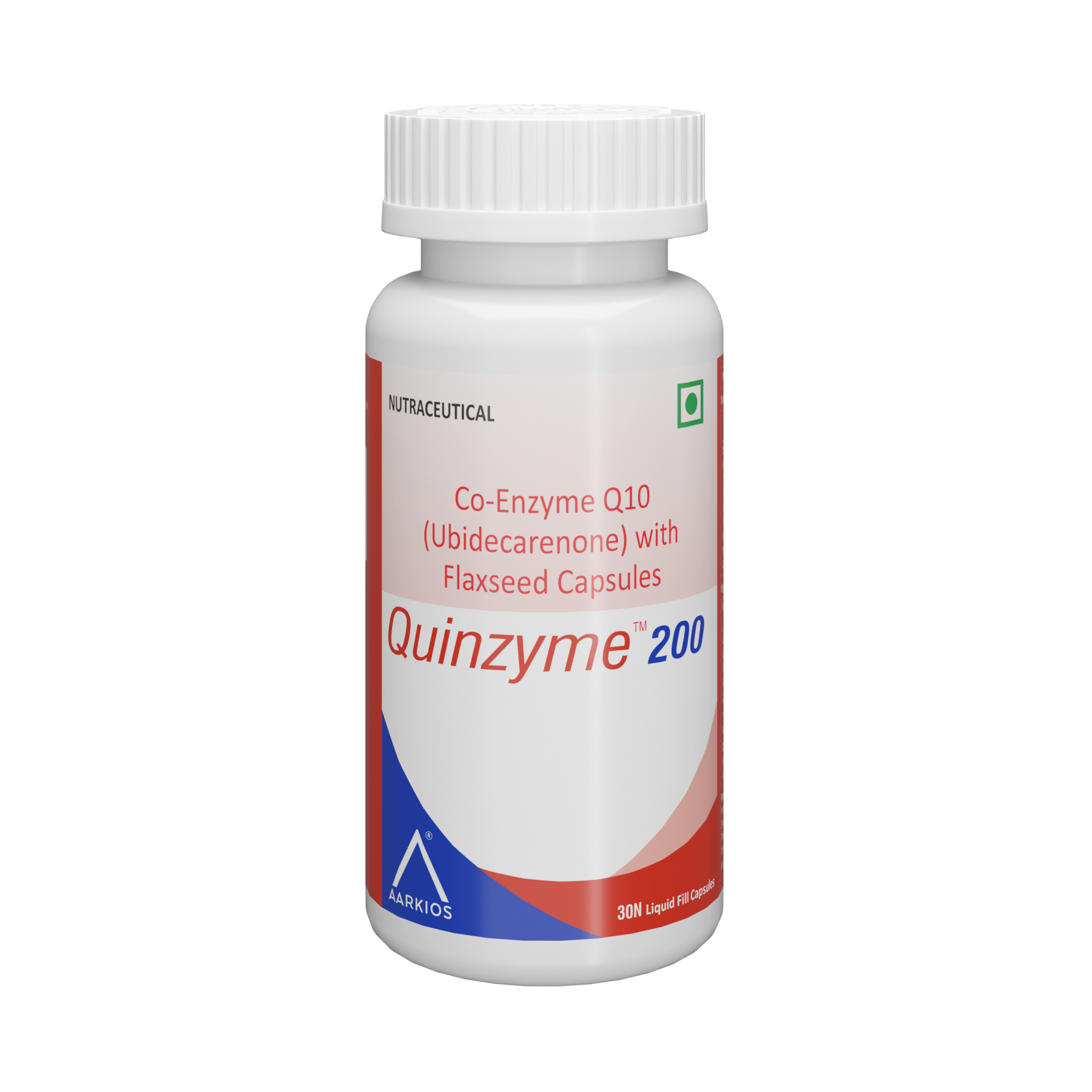 Aarkios Quinzyme 200 CoQ10 Supplement with Ubiquinol & Flaxseed | 200mg - 30 Capsules