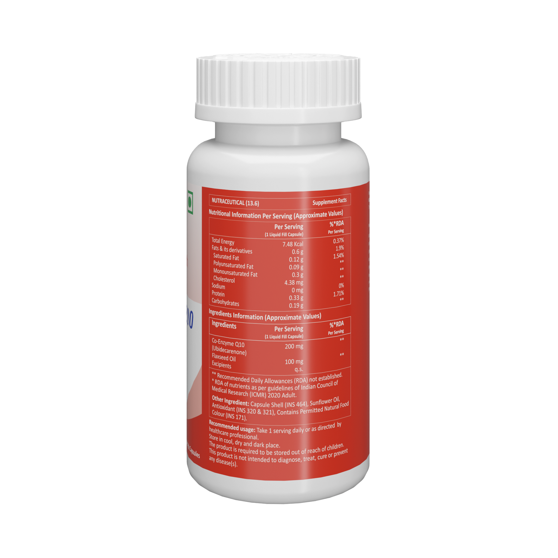 Aarkios Quinzyme 200 CoQ10 Supplement with Ubiquinol & Flaxseed | 200mg - 30 Capsules