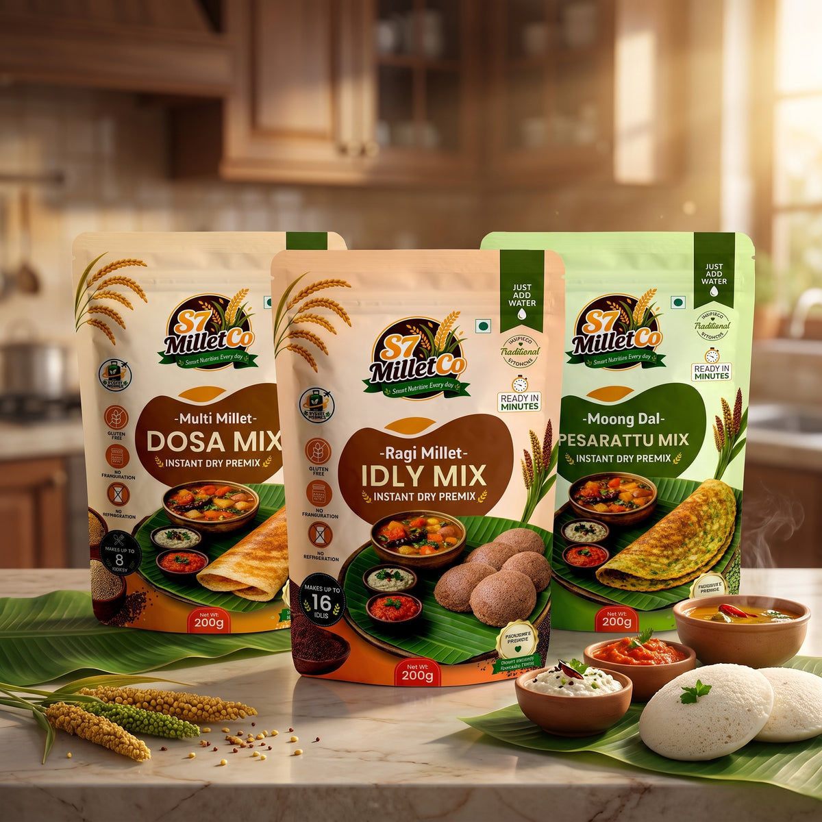 S7 MilletCo Protein Breakfast Trio | Just Add Water | 600g