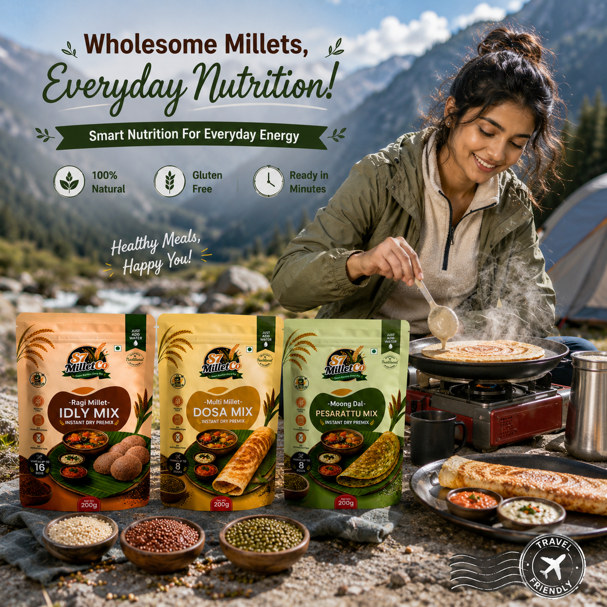 S7 MilletCo Protein Breakfast Trio | Just Add Water | 600g