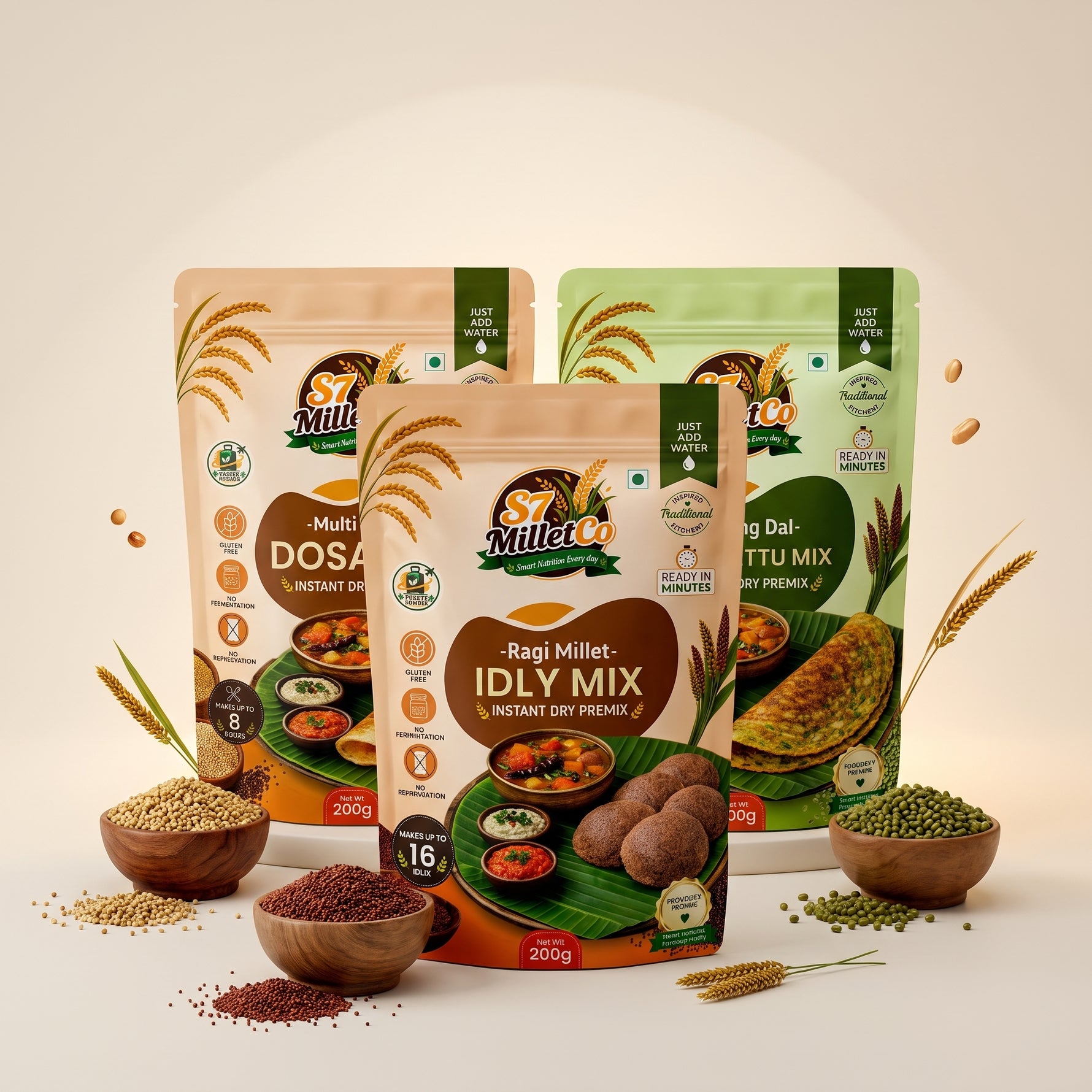 S7 MilletCo Protein Breakfast Trio | Just Add Water | 600g