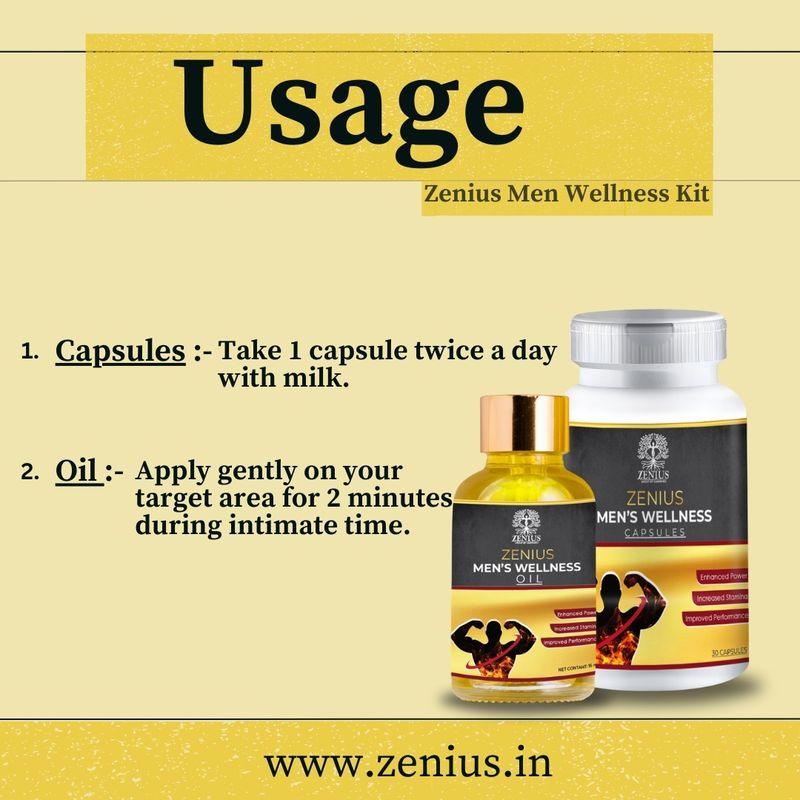 Zenius Men Wellness Kit - Sexual Stamina Booster Kit for Penis Enlargement and Sexual Health Improvement